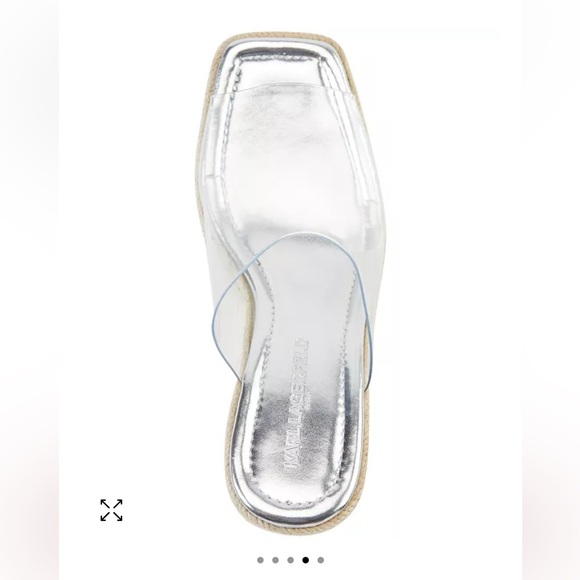 NEW Karl Lagerfeld Corissa Transparent Platform Wedges Espadrilles Sandals - Picture 3 of 5